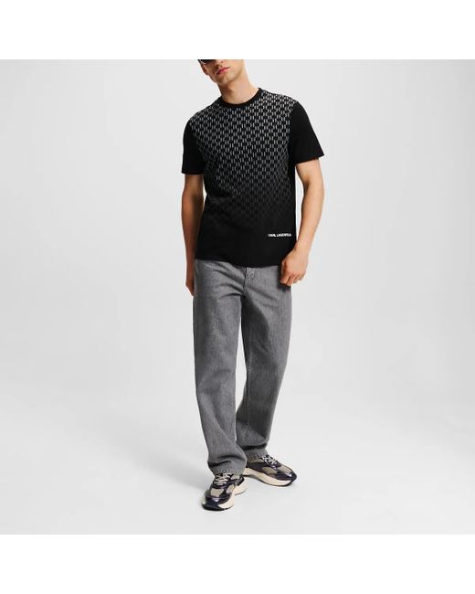 Karl Lagerfeld Kl Monogram T-Shirt in Black für Herren