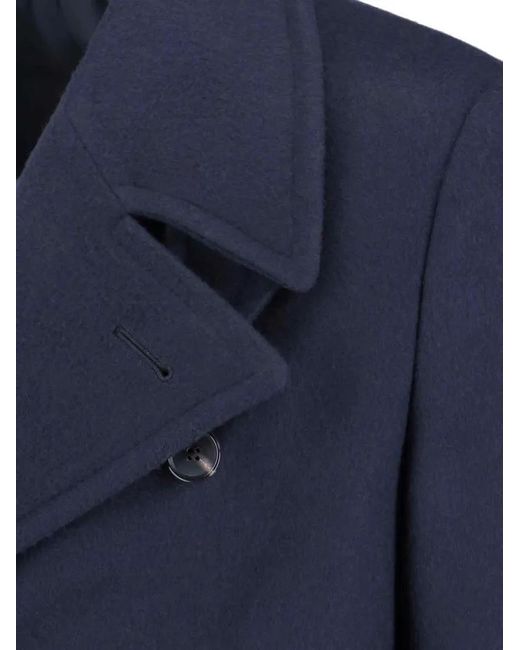 Emanuela Caruso Double-Breasted Wool Coat With Classic L in Blue für Herren