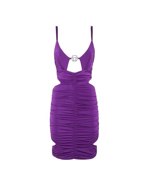Philipp Plein Purple Cocktailkleid