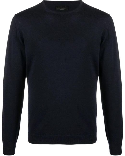 Roberto Collina Girocollo Ml Divers in Blue für Herren