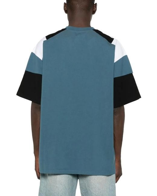 Martine Rose Oversized Panelled T-Shirt Agean Rose Outline in Blue für Herren