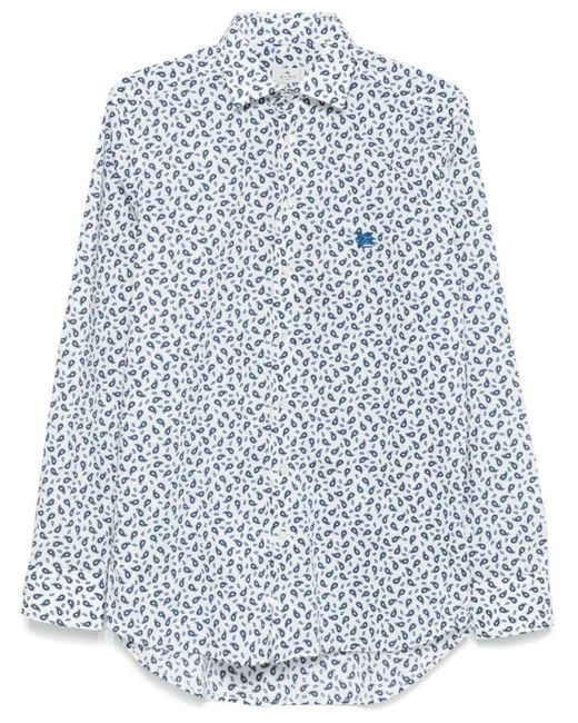 Etro Multicolour Paisley Long Sleeve Shirt in Blue für Herren