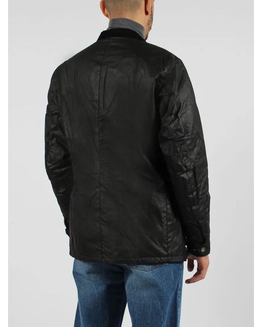 Barbour Biker Style Duke Waxed Jacket in Black für Herren