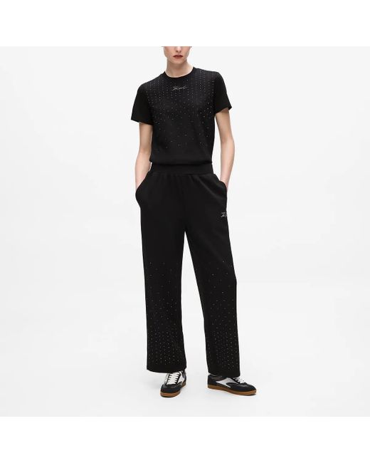 Karl Lagerfeld Black Trainingshose Mit Strass