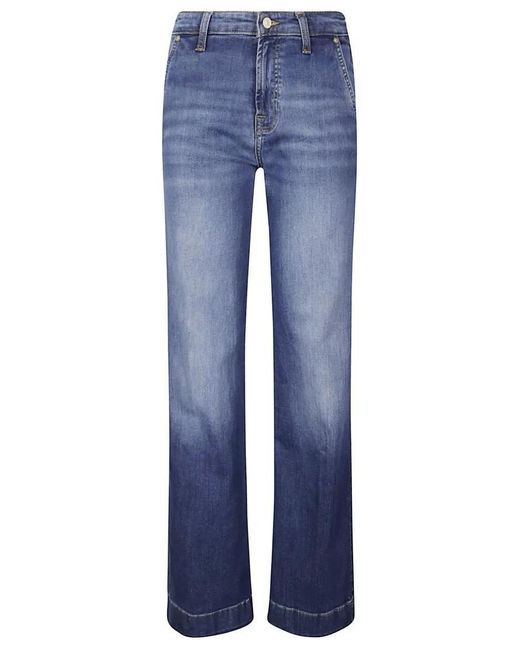 7 For All Mankind Blue Modern Dojo Jeans With Carpenter Details