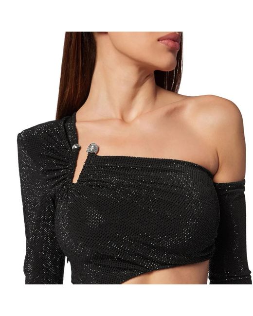 Philipp Plein Black Minikleid Mit Schmucksteinen