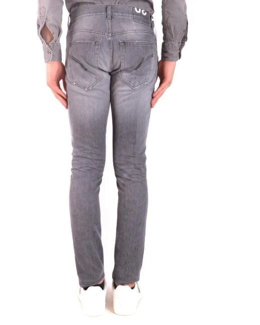 Dondup Faded Slim-Fit Jeans With Distressed Details in Gray für Herren