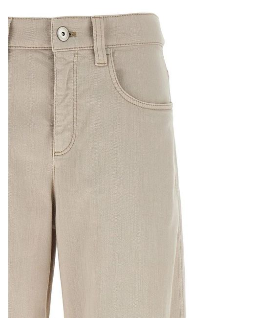 Brunello Cucinelli Natural Loose Barrel' Jeans