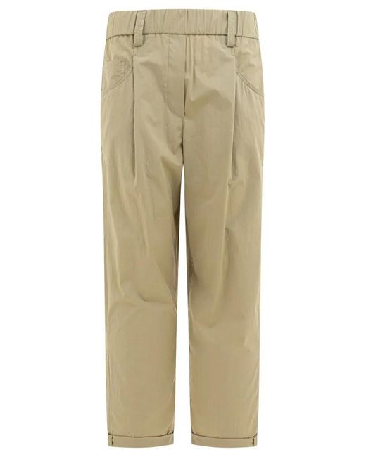 Brunello Cucinelli Natural Relaxed Fit Trousers
