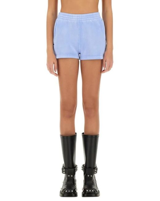 T By Alexander Wang Blue "Essential" Shorts