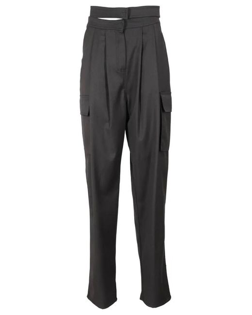 ANDREADAMO Gray Relaxed-Fit Cargo Pants With Functional Pockets