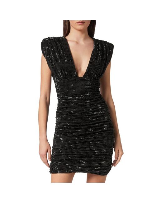 Philipp Plein Black Minikleid Mit Schmucksteinen