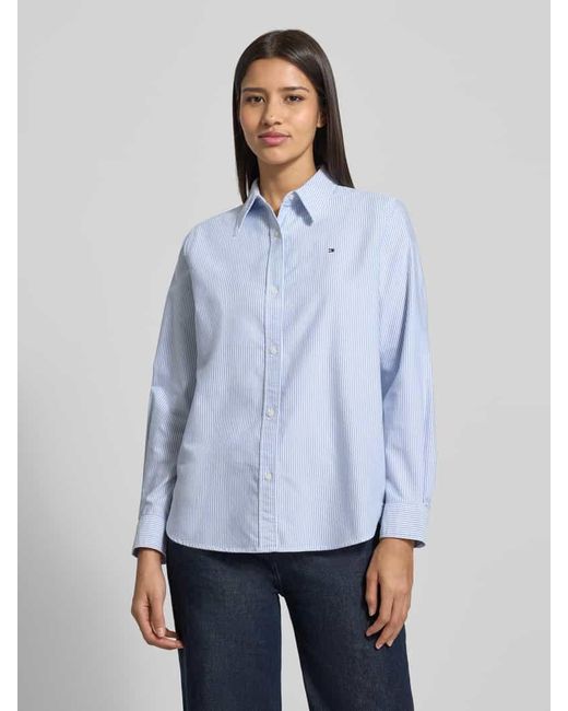 Tommy Hilfiger Blue Regular Fit Hemdbluse aus reiner Baumwolle Modell 'OXFORD'