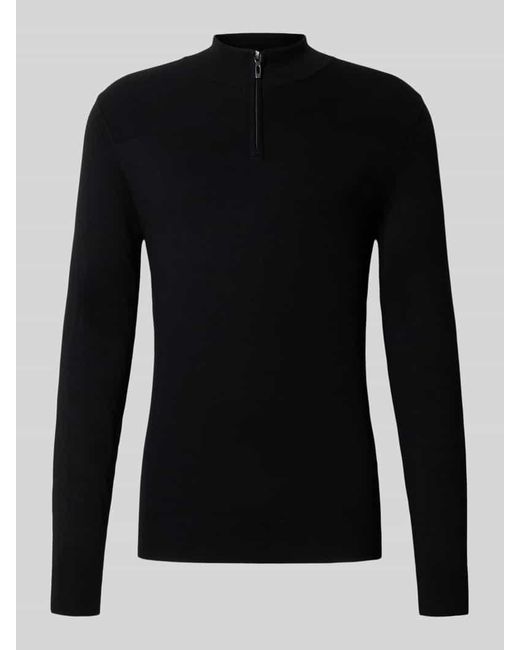 Antony Morato Slim Fit Strickpullover mit Troyer-Kragen in Black für Herren
