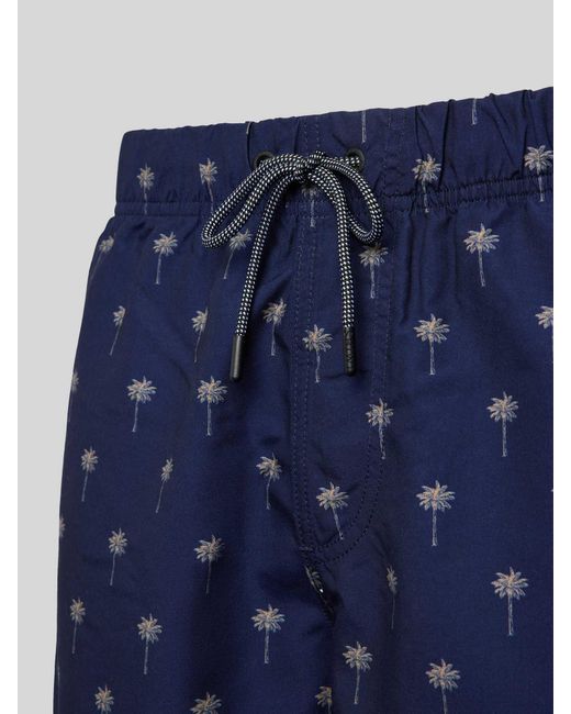 Shiwi Badehose mit Motiv-Print Modell 'Scratched Palm' in Blue für Herren