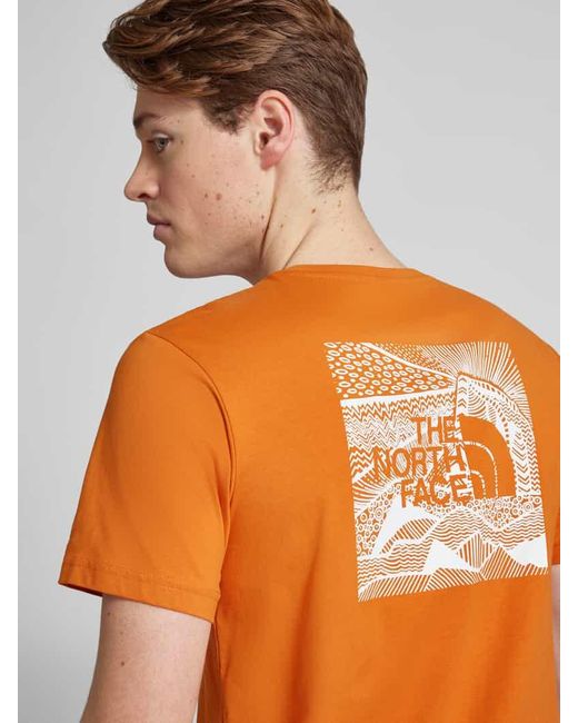 The North Face T-Shirt mit Label-Print in Orange für Herren