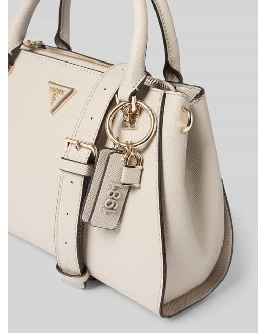 Guess Natural Handtasche mit Label-Applikation Modell 'NOELLE II'
