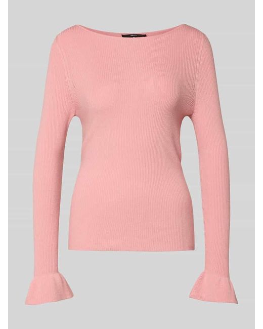 Zero Pink Strickpullover mit U-Boot-Ausschnitt