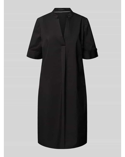 Comma, Black Knielanges Kleid mit Tunikakragen