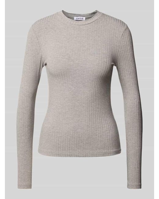 EDITED Gray Longsleeve mit Strukturmuster Modell 'Ginger'