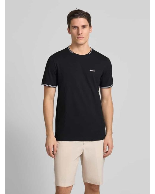 Boss T-Shirt mit Label-Print Modell 'Taul' in Black für Herren