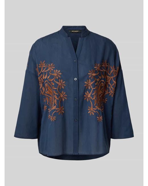 MORE&MORE Blue Regular Fit Bluse mit 3/4-Arm
