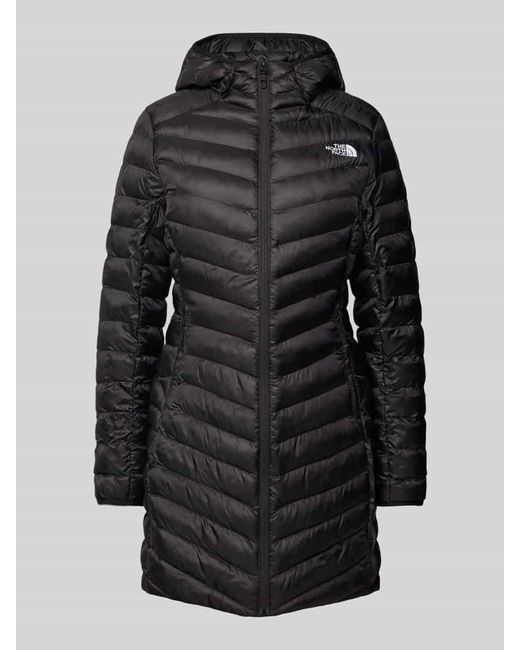 The North Face Black Steppmantel mit Logo-Stitching Modell 'Huila'