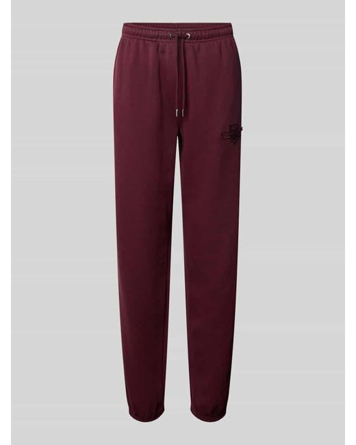 Gant Purple Slim Fit Sweatpants mit Logo-Patch Modell 'Tonal'