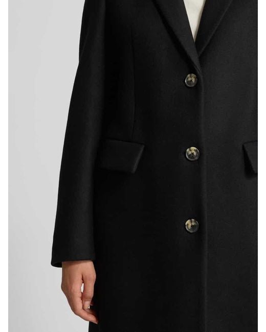 Tommy Hilfiger Black Regular Fit Wollmantel mit Kaschmir-Anteil