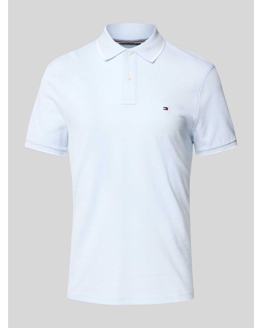 Tommy Hilfiger Regular Fit Poloshirt Van Een Mix Van Katoen En Linnen in het Blue voor heren