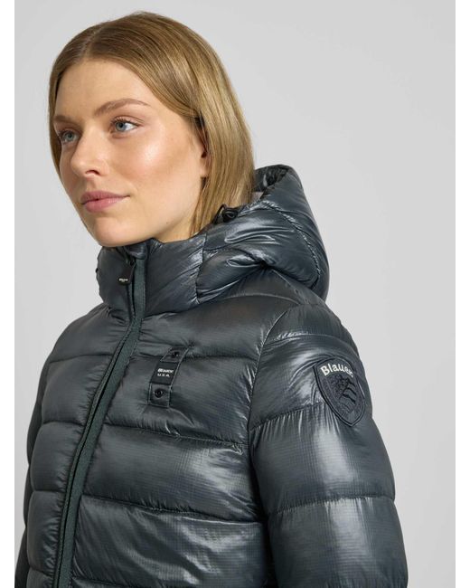Blauer Usa Gewatteerde Lange Jas Met Sorona-Vulling, Model 'Adelaide' in het Gray