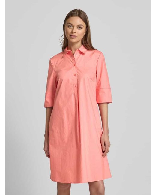 christian berg Pink Knielanges Hemdblusenkleid mit 1/2-Arm