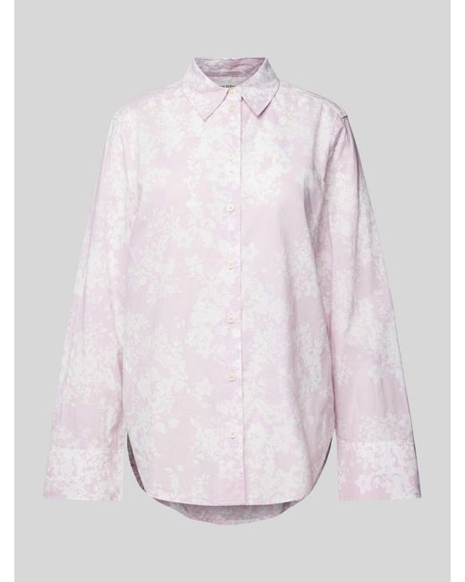 Marc O' Polo Blouse Met All-over Bloemenprint in het Pink