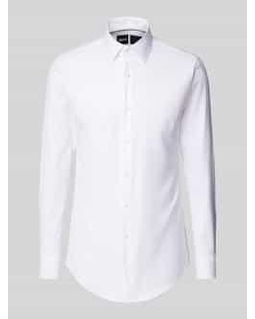 Boss Regular Fit Zakelijk Overhemd Met Extra Lange Mouwen, Model 'Hank' in het White voor heren