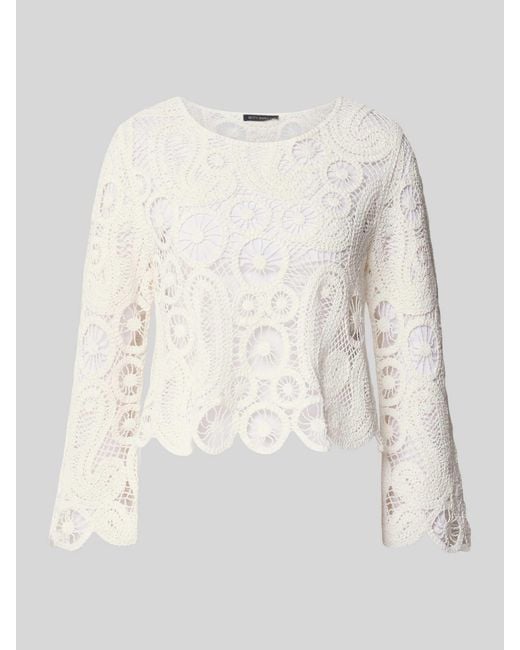 Betty Barclay Gebreide Pullover Met Geribde Ronde Hals in het Natural
