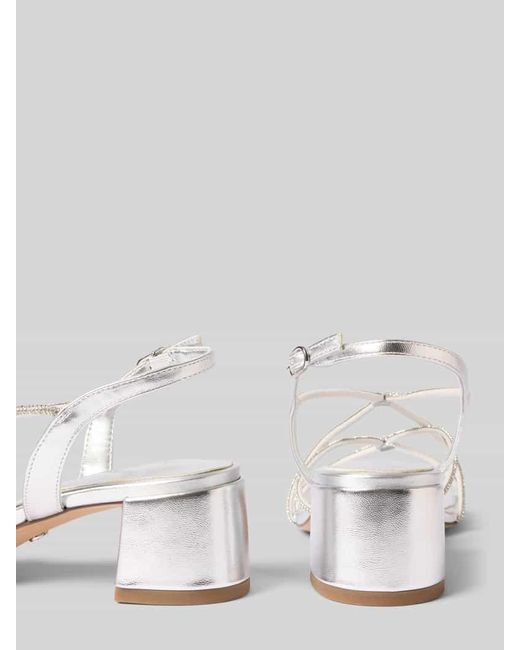 Tamaris Metallic Sandalette mit Strasssteinbesatz
