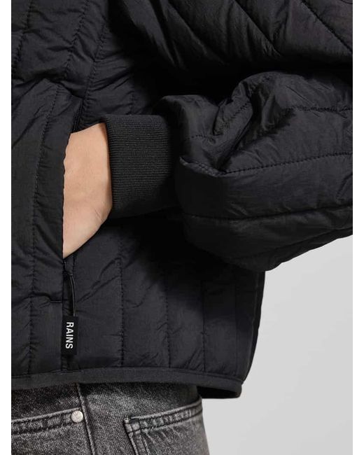 Rains Black Steppjacke mit Knopfverschluss Modell 'Banja Liner'