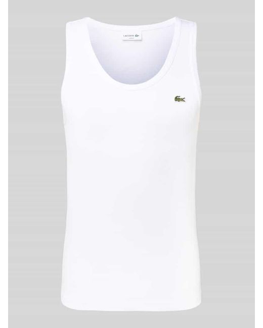 Lacoste Slim Fit Tank Top aus reiner Baumwolle in White für Herren