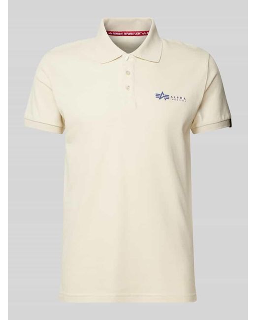Alpha Industries Regular Fit Poloshirt Mit Label-Print in Natural für Herren