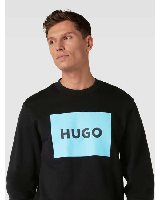 HUGO Sweatshirt Met Labelprint in het Black voor heren