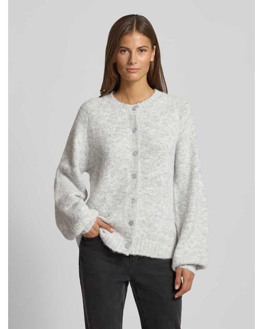 Freequent White Regular Fit Jacke in Strick-Optik Modell 'Luisa'