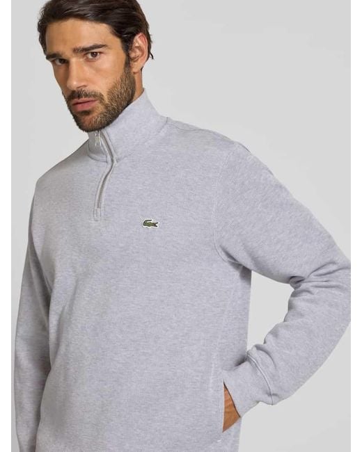 Lacoste Regular Fit Troyer aus reiner Baumwolle in Gray für Herren