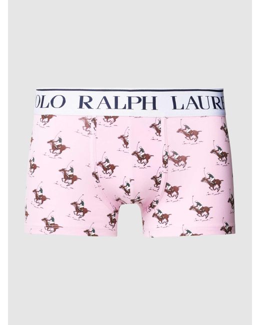 Polo Ralph Lauren Trunks mit Label-Muster Modell 'SWINGING MALLET' in Pink für Herren