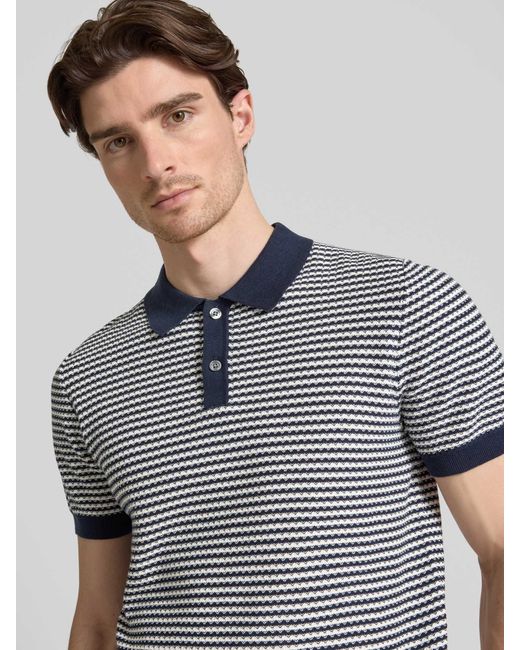 Christian Berg Men Poloshirt Met Korte Knoopsluiting in het Blue voor heren