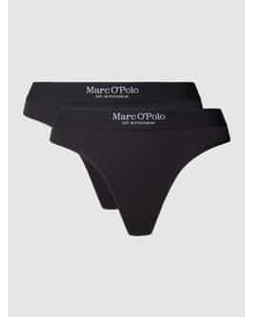 Marc O' Polo String Met Ribstructuur En Elastische Band Met Logo in het Black