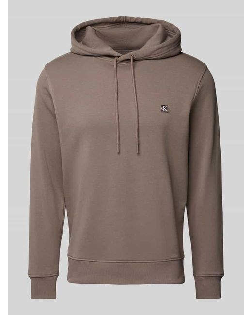 Calvin Klein Hoodie Mit Label-Patch in Brown für Herren