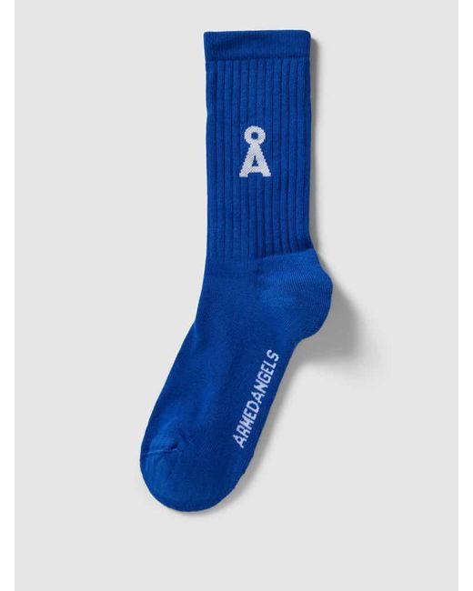 ARMEDANGELS Blue Socken mit Label-Print Modell 'SAAMUS'
