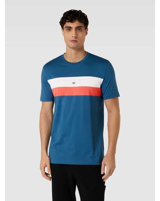 Christian Berg Men T-Shirt mit Kontraststreifen in Blue für Herren