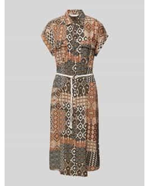 Apricot Midi-Jurk Met All-Over Print in het Metallic