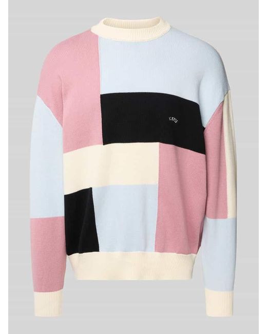BLKVIS Strickpullover mit Label-Stitching Modell 'LOGO PATCHWORK' in Multicolor für Herren